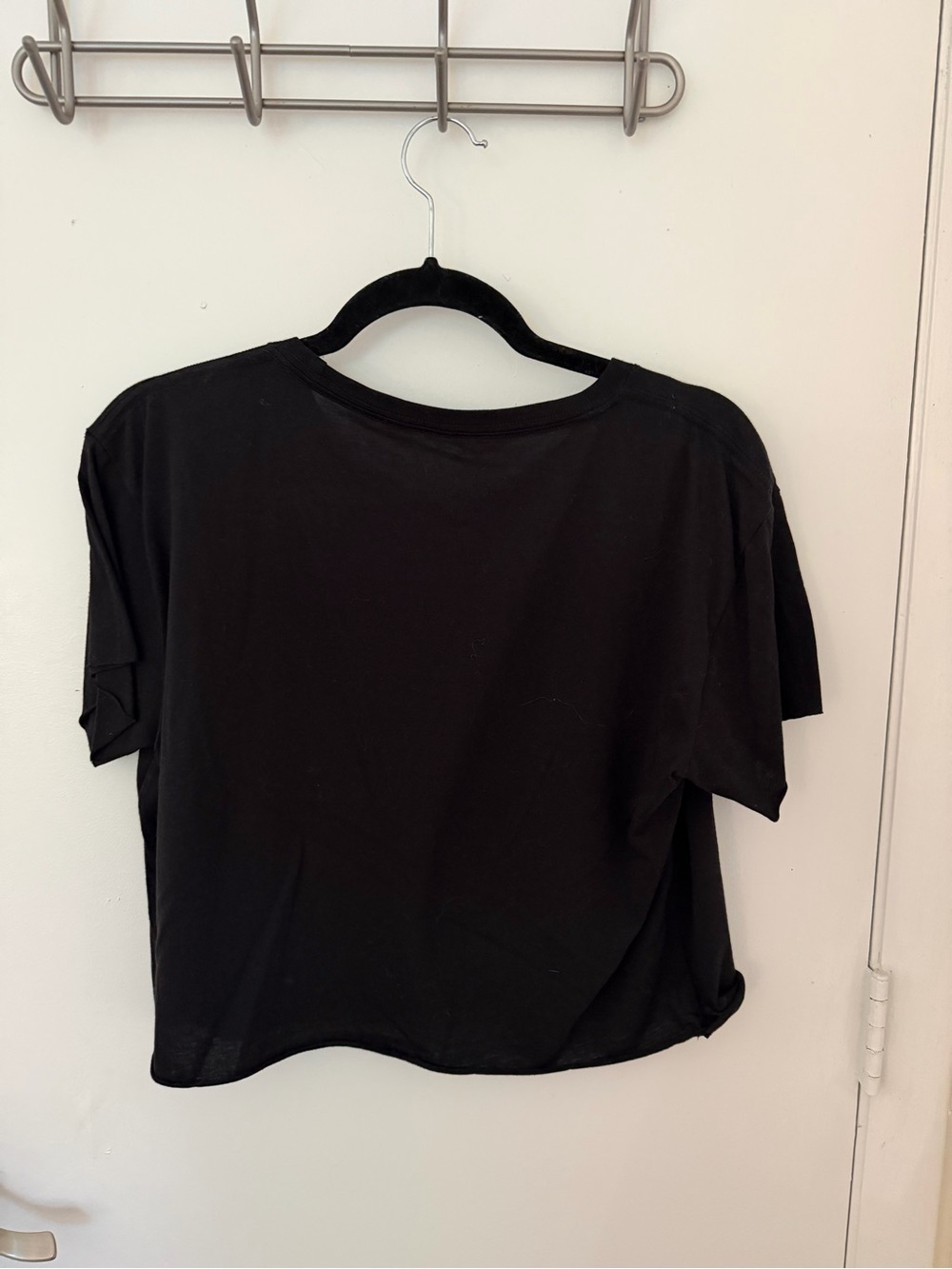 Dickies Black Crop Top with Distressed Multicolor Logo - Picture 3 of 3
